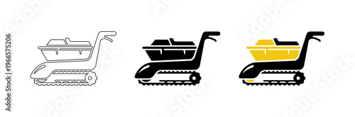 Heavy Duty Tracked Mini Dumper Vector Icon for Construction and Industrial Equipment