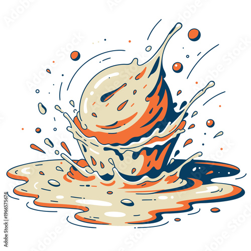 illustration of a ball splashing into liquid