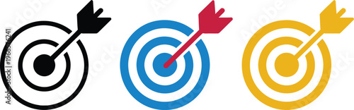 Bulls eye target graphics designed for precision targeting and goal achievement concepts, showcasing sharp aim indicators, focused objective icons, and professional visuals suitable