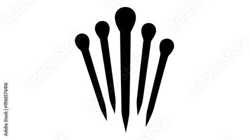 Hair pin set icon isolated on white background