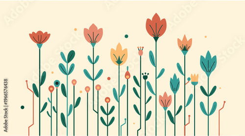 A simple, dark green circle on a pale yellow background, conveying calmness and serenity.