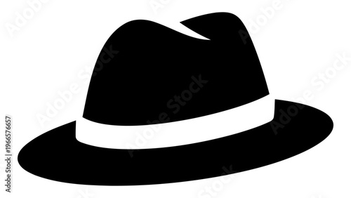 Trilby hat icon isolated on white background