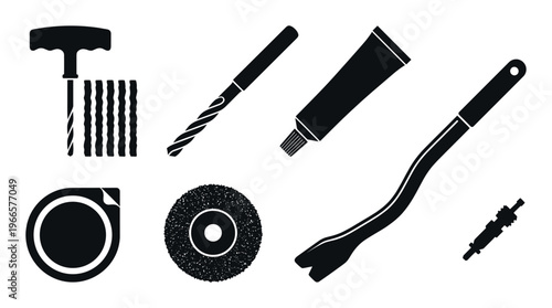 Tire repair kit tools needle tire puncture plugger reamer tire patch glue ream tool kit