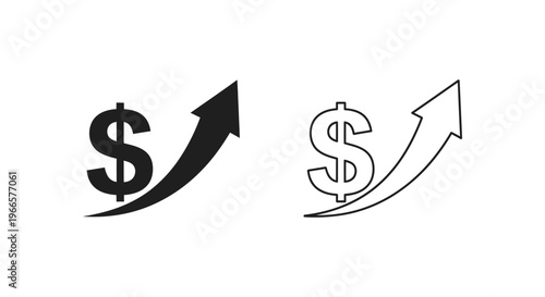 Increasing Profit Growth Concept with Dollar Signs and Arrows Vector