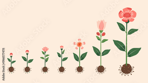 Illustration of a plant growing out of a virus, symbolizing hope and resilience in a challenging environment.