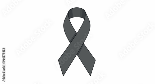 Dark Gray Awareness Ribbon Isolated on White Background Vector