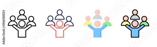 Diversity icon sheet multiple style collection