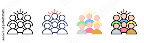 Team Building icon sheet multiple style collection