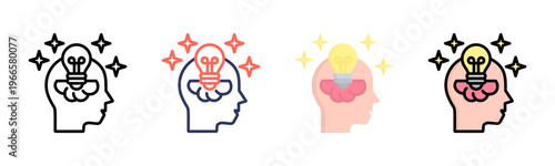Critical Thinking icon sheet multiple style collection