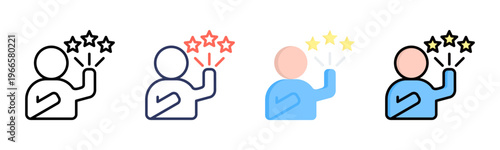 Self Confidence icon sheet multiple style collection