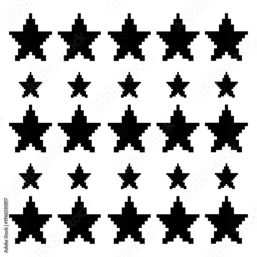 Pixel Art Star Rating Set