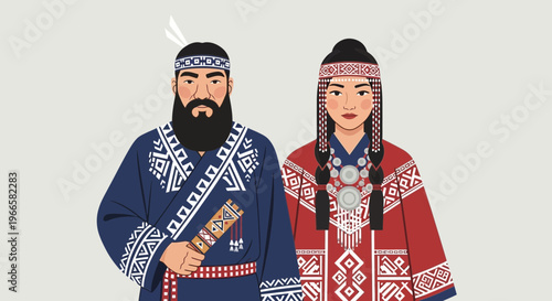 Indigenous Couple in Traditional Attire