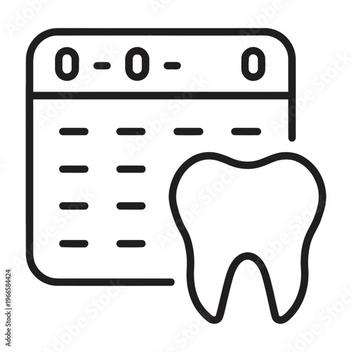 Vector icon of a tooth and calendar