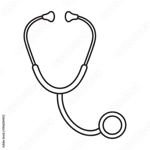 Minimalistic vector of a stethoscope used for medical examination