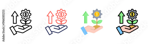 Investment icon sheet multiple style collection