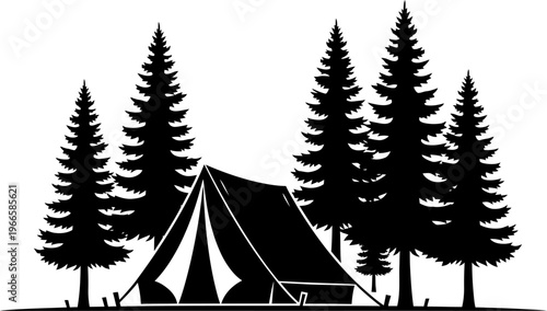 silhouette of camping vector