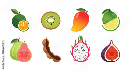 Vibrant assortment of exotic fruits displayed with freshness and detail