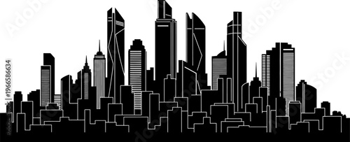Urban Skyline Silhouette – City Landscape Illustration
