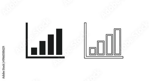 bar chart graph vector icons Vector