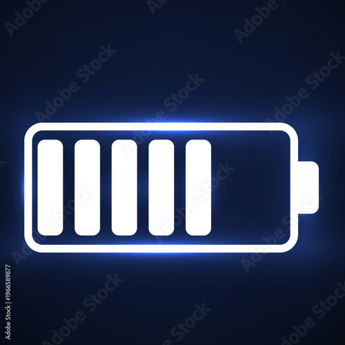 Battery with level of charge isolated on white background. Vector graphic design