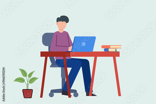 man working on laptop