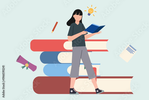 business woman with arrow sign