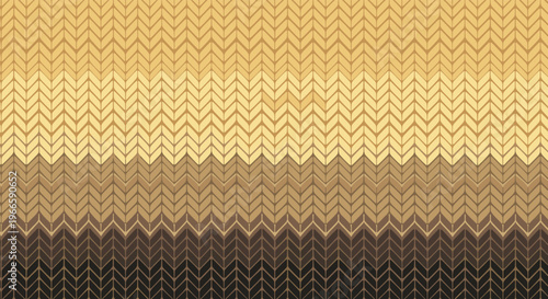 Warm and cozy knitted chevron pattern in earthy tones of yellow, beige, brown, and dark gray for winter textile design.