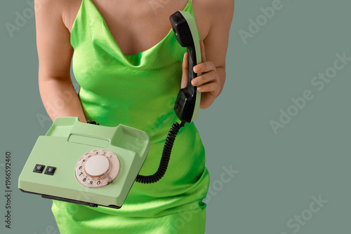 Young woman in stylish dres...
