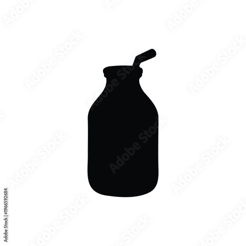 Milk silhouette icon vector illustration.
