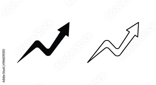 Upward Trending Arrows Growth Success Icons Vector
