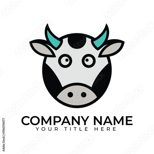 Cow logo vector illustration modern dairy branding design