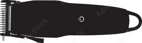 Hair clipper black silhouette electric trimmer icon barber shop accessory styling.