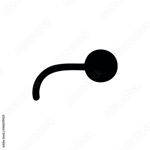 Nose pin silhouette icon vector illustration.
