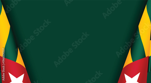 Togo national flag background with vibrant colors empty vector background