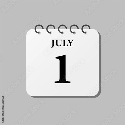 Icon page calendar day - 1 July