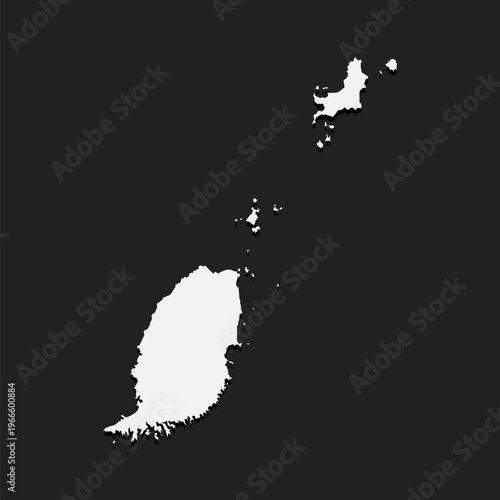 Map of Grenada, template Caribbean outline country