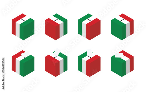 Italy Election Ballot Box Vector Isometric