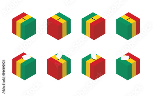 Guinea Election Ballot Box Vector Isometric