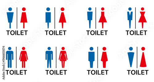 トイレマーク・ピクトグラムの男女アイコンカラー