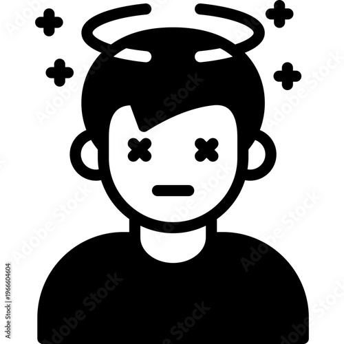 dizzy icon illustration design with glyph