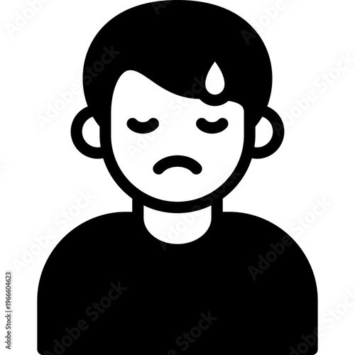 fatigue icon illustration design with glyph