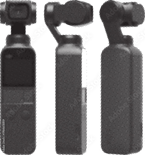 Modern pocket-sized camera with integrated gimbal stabilizer device profile.