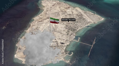 Strategic Map Highlighting Large Explosion On Kharg Island Oil Terminal Iran Region