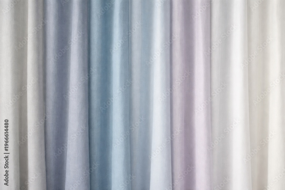 Obraz premium Soft gradient of pastel colored curtains in a row, creating a gentle ombre effect