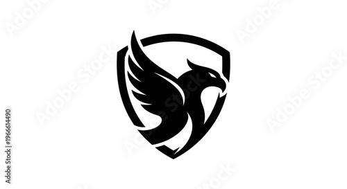 Photos Black griffin emblem on white background for various applications
