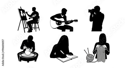 Collection of creative hobbies and artistic pursuits