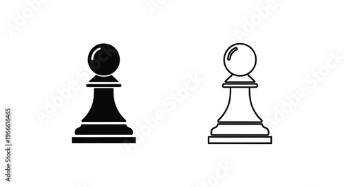 Chess Pieces Pawns Black White Vector