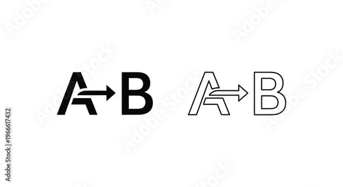 Alphabet A to B directional arrows Vector