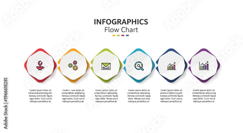 Dynamic infographic flow chart template for business presentations and project planning. Visualizing sequential steps, strategic workflows, and data processes with clarity