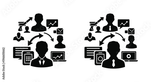 Business Communication Network and Partnership Vector